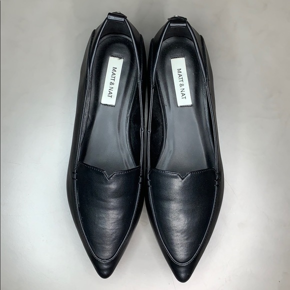 Matt & Nat Shoes - Matt & Nat SHANTI VEGAN SLIP ON FLATS Black 9